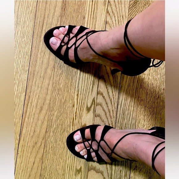 NWOT - Charles David “Sinful” Dark Brown Suede Lace Up Heels Sandals - Sz 8 - Picture 5 of 9